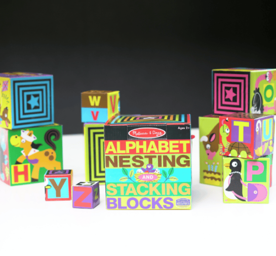 Image of Alphabet Nesting Stacks sitting on a table