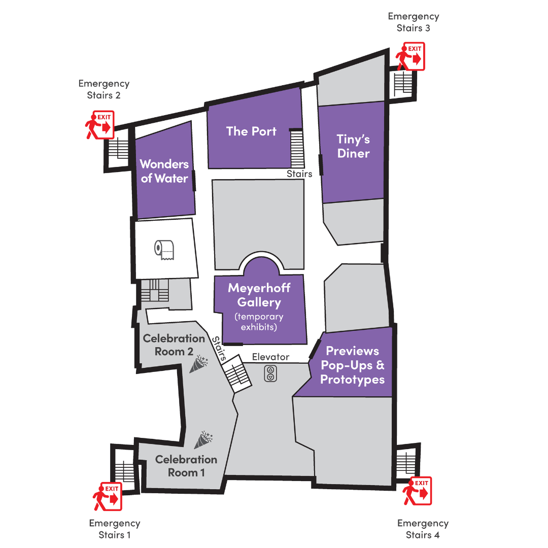 Map of Port Discovery's third floor.